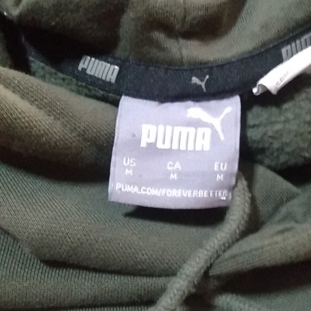 Puma Green Hoodie Green With Camo Lettering - Picture 4 of 4